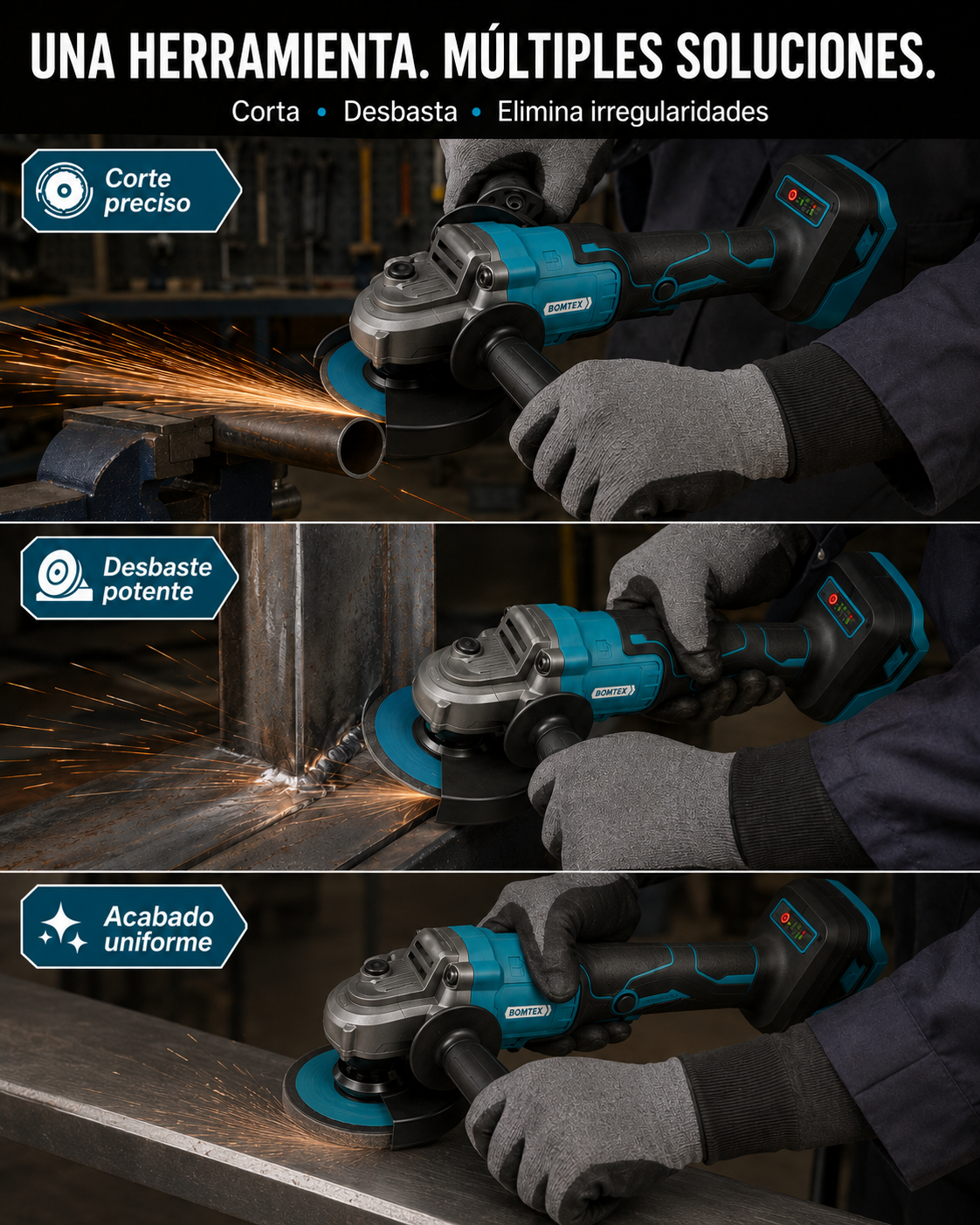 AMOLADORA 3 EN 1 BOMTEX