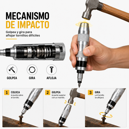KIT DESTORNILLADOR DE IMPACTO + 12 PUNTAS