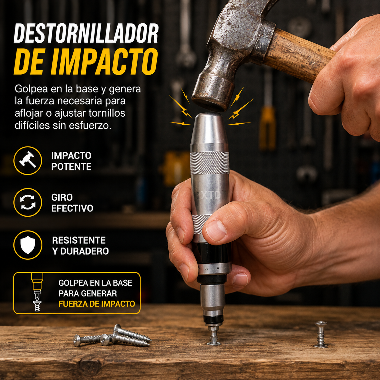 KIT DESTORNILLADOR DE IMPACTO + 12 PUNTAS